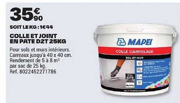 COLLE ET JOINT EN PÂTE D2T 25KG