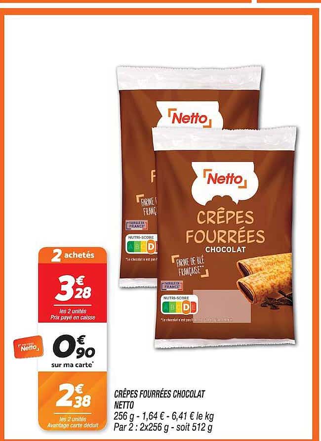 CRÊPES FOURRÉES CHOCOLAT NETTO