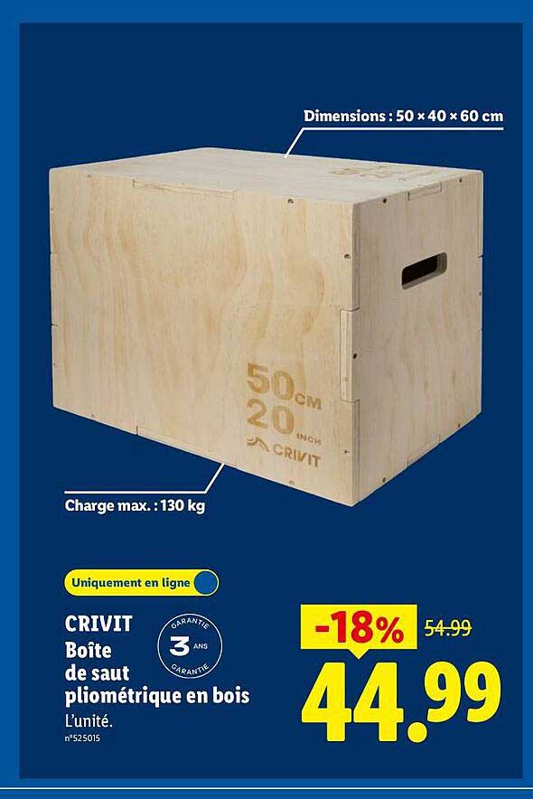CRIVIT Boîte de saut pliométrique en bois