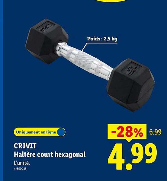 CRIVIT Haltère court hexagonal
