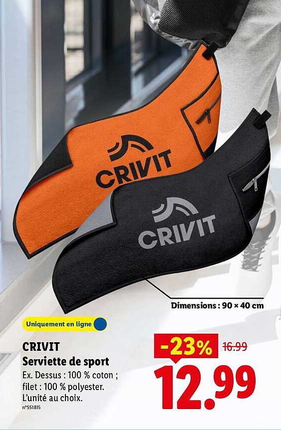 CRIVIT Serviette de sport