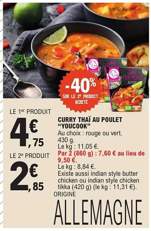 CURRY THAÏ AU POULET “YOUCOOK”