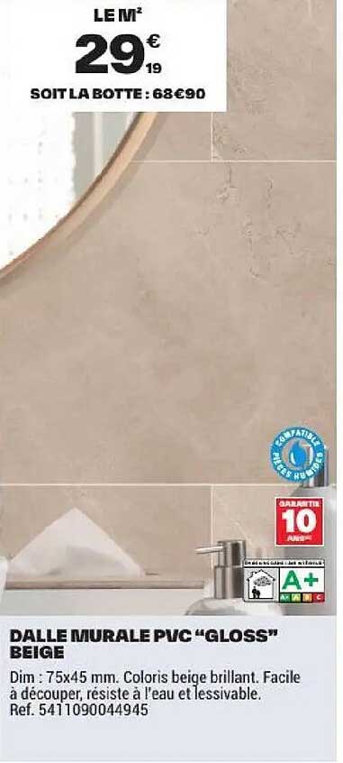 DALLE MURALE PVC "GLOSS" BEIGE