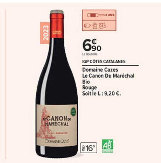Domaine Cazes Le Canon Du Maréchal Bio Rouge
