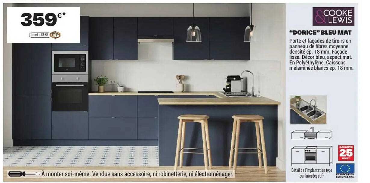 “DORICE” BLEU MAT