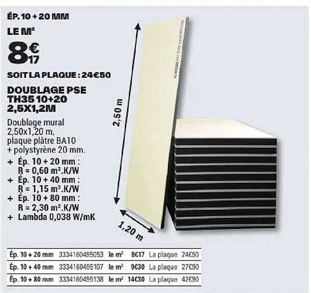 DOUBLAGE PSE TH35 10+20 2,5X1,2M