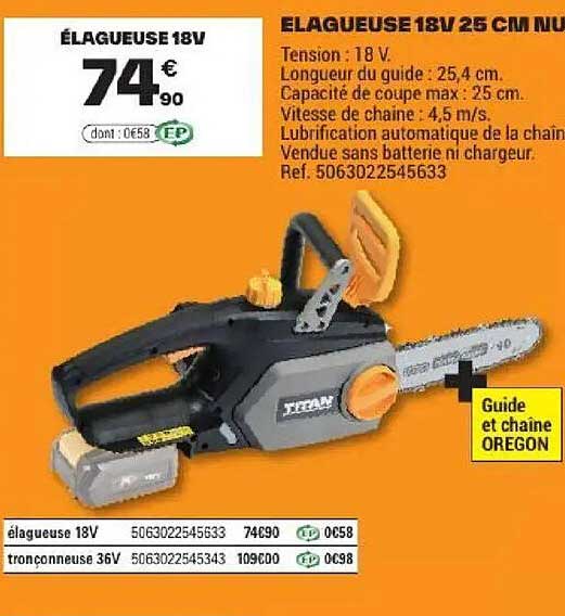 ÉLAGUEUSE 18V 25 CM NU