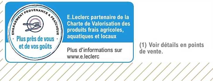 E.Leclerc partenaire de la Charte de Valorisation des produits frais agricoles, aquatiques et locaux