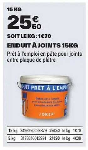 ENDUIT À JOINTS 15KG