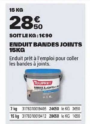 ENDUIT BANDES JOINTS 15KG