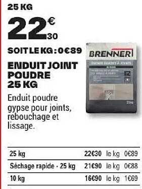 ENDUIT JOINT POUDRE 25 KG