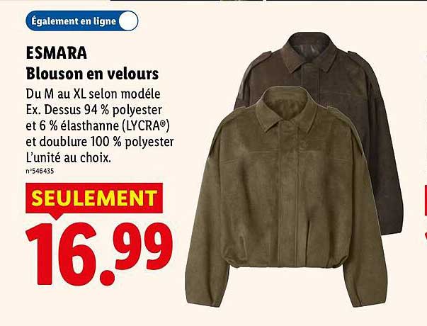 ESMARA Blouson en velours