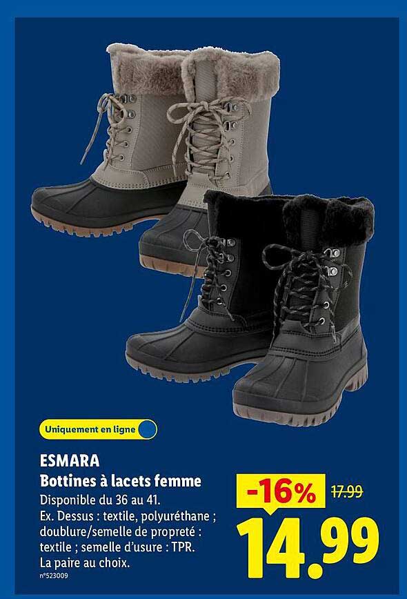 ESMARA Bottines à lacets femme