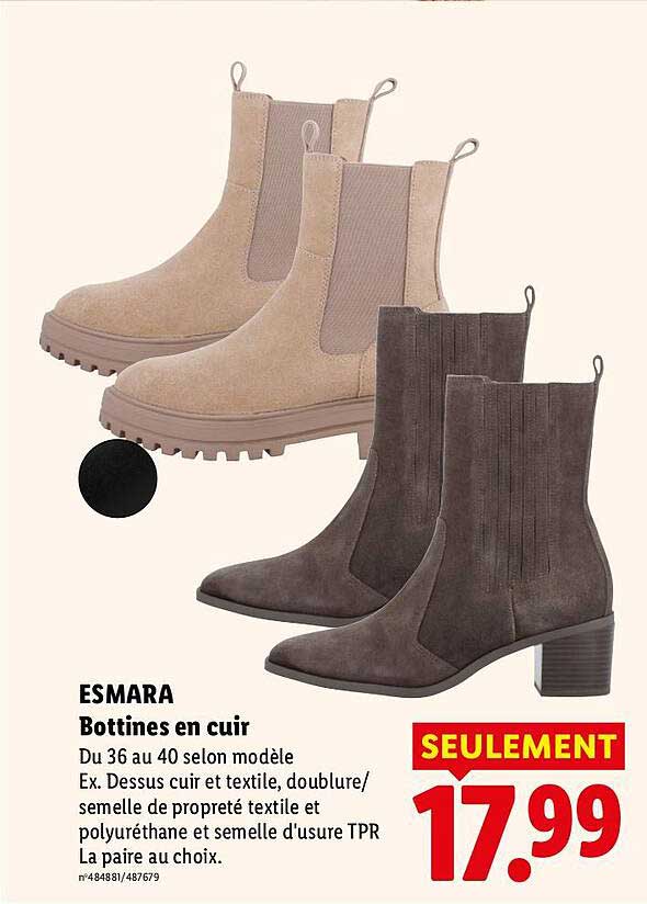 ESMARA Bottines en cuir