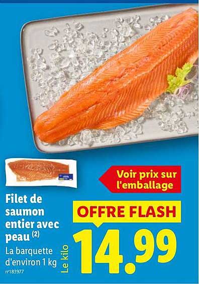 Filet de saumon entier avec peau