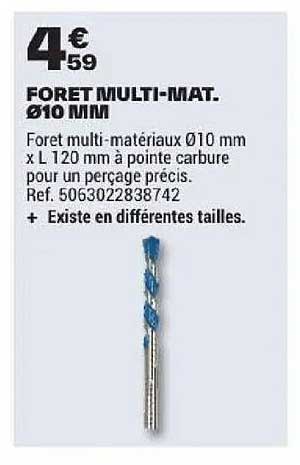 FORET MULTI-MAT. Ø10 MM