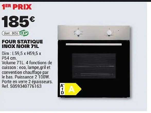 FOUR STATIQUE INOX NOIR 71L