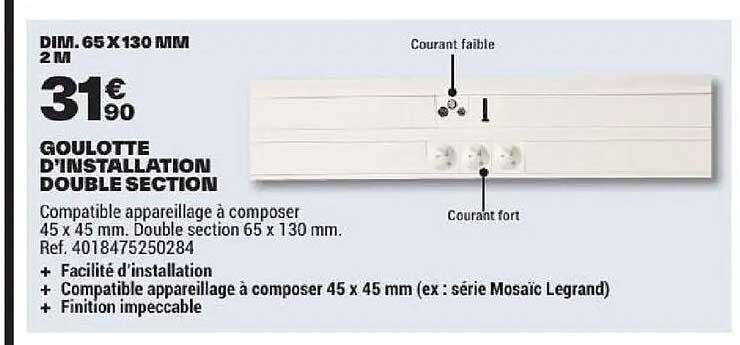 GOULOTTE D'INSTALLATION DOUBLE SECTION