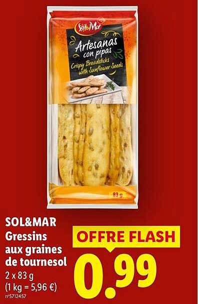 Gressins aux graines de tournesol