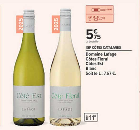 IGP CÔTES CATALANES Domaine Lafage Côtes Floral Côtes Est Blanc