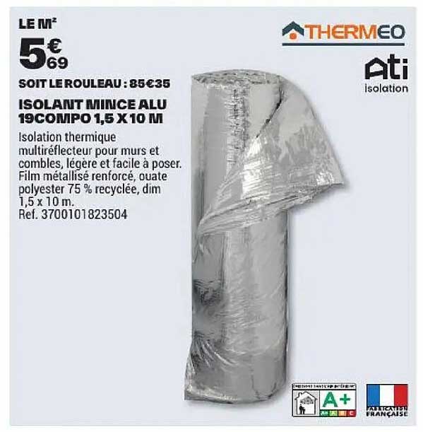 ISOLANT MINCE ALU 19COMPO 1,5 X 10 M