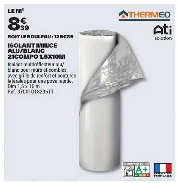 ISOLANT MINCE ALU/BLANC 21COMPO 1,5X10M