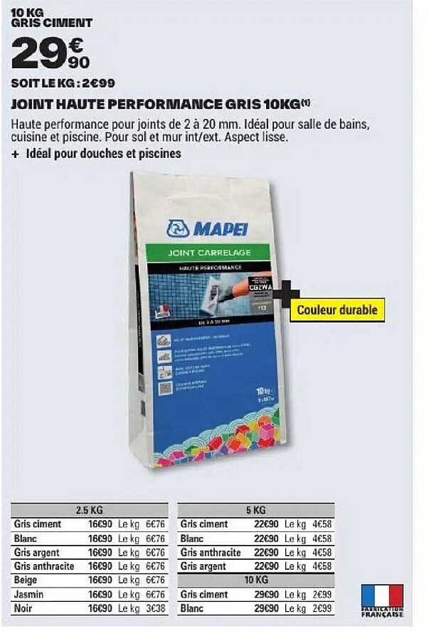 JOINT HAUTE PERFORMANCE GRIS 10KG