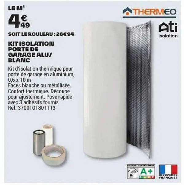 KIT ISOLATION PORTE DE GARAGE ALU/BLANC