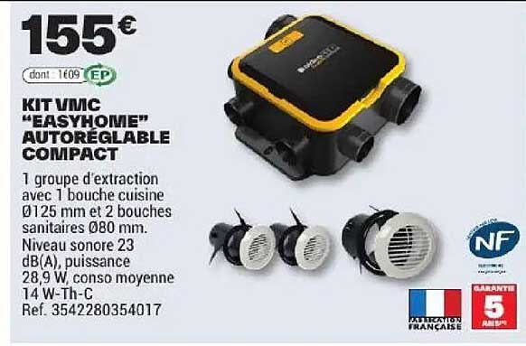 KIT VMC “EASYHOME” AUTORÉGLABLE COMPACT