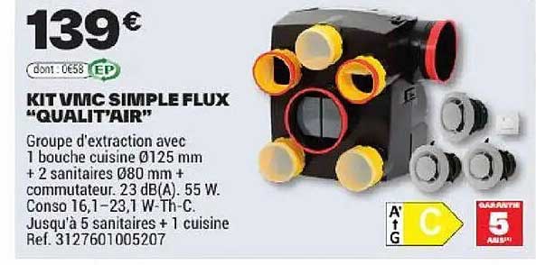 KIT VMC SIMPLE FLUX “QUALITAIR”