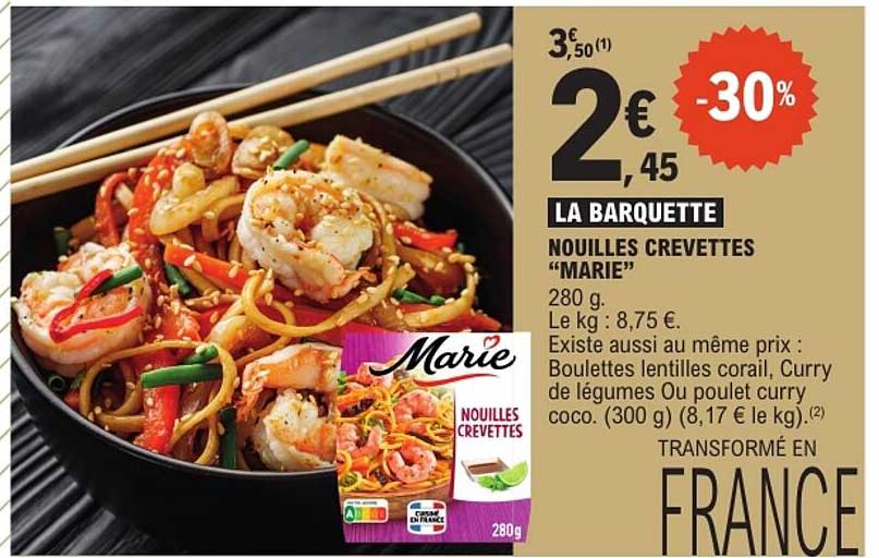 LA BARQUETTE NOUILLES CREVETTES “MARIE”