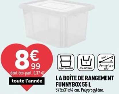 LA BOÎTE DE RANGEMENT FUNNYBOX 55 L