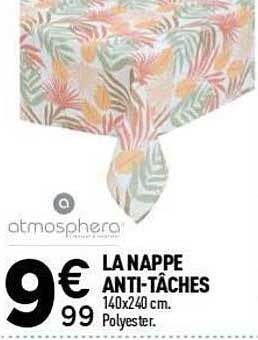 LA NAPPE ANTI-TÂCHES 140x240 cm. Polyester.