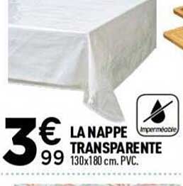 LA NAPPE TRANSPARENTE 130x180 cm. PVC. Imperméable