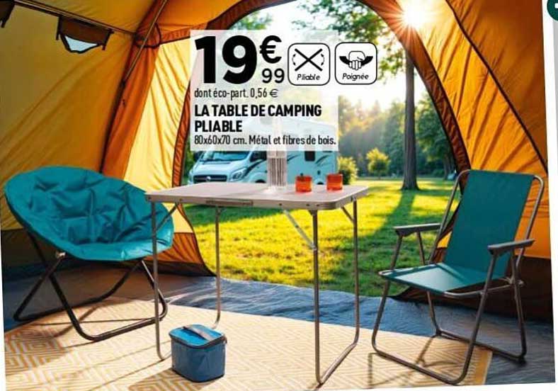 LA TABLE DE CAMPING PLIABLE
