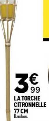 LA TORCHE CITRONNELLE 77 CM Bambou.