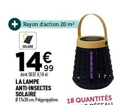 LAMPE ANTI-INSECTES SOLAIRE