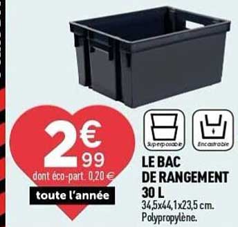 LE BAC DE RANGEMENT 30 L