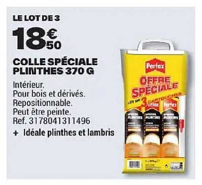 LE LOT DE 3 COLLE SPÉCIALE PLINTHES 370 G