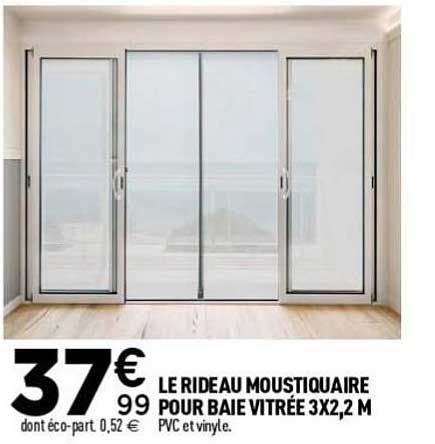 LE RIDEAU MOUSTIQUAIRE POUR BAIE VITRÉE 3X2,2 M