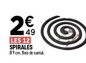 LES 12 SPIRALES Ø 9 cm. Bois de santal