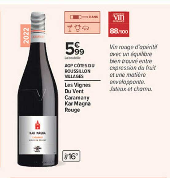 Les Vignes Du Vent Caramany Kar Magna Rouge