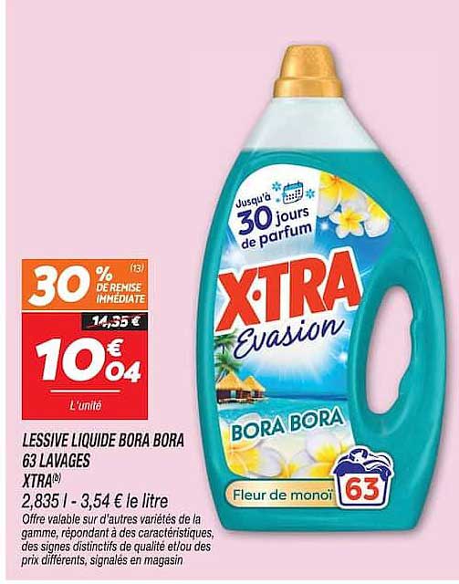 LESSIVE LIQUIDE BORA BORA 63 LAVAGES XTRA®