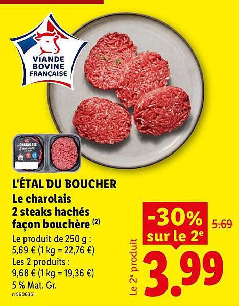 L'ÉTAL DU BOUCHER Le charolais 2 steaks hachés façon bouchère (2)