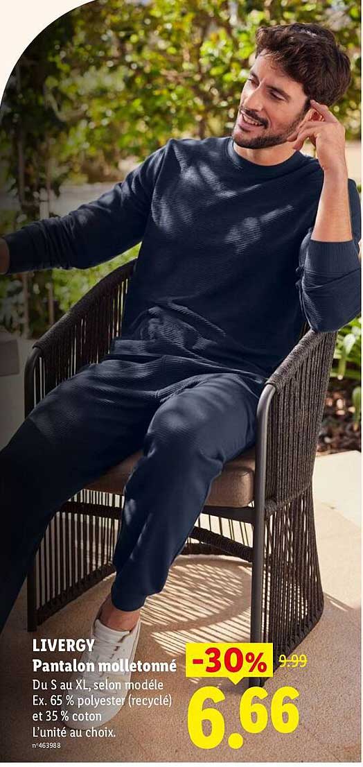 LIVERGY Pantalon molletonné