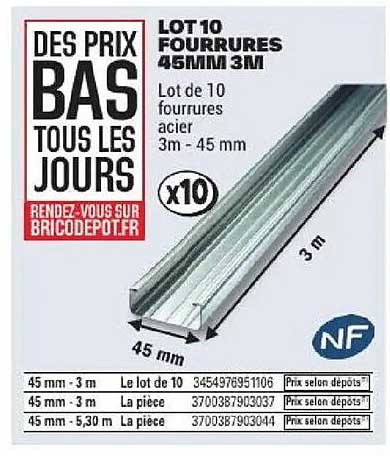 LOT 10 FOURRURES 45MM 3M
