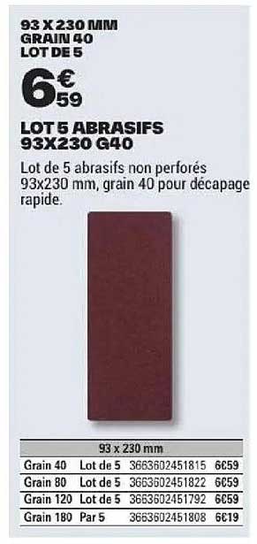 LOT 5 ABRASIFS 93X230 G40