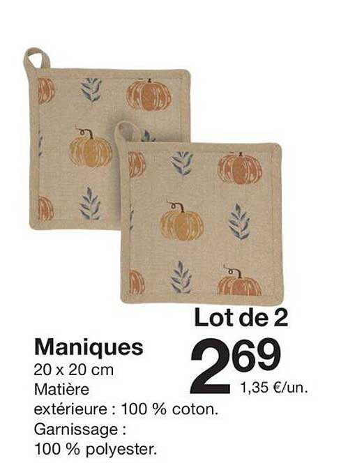 Lot de 2 Maniques