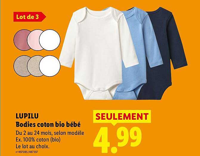 LUPILU Bodies coton bio bébé