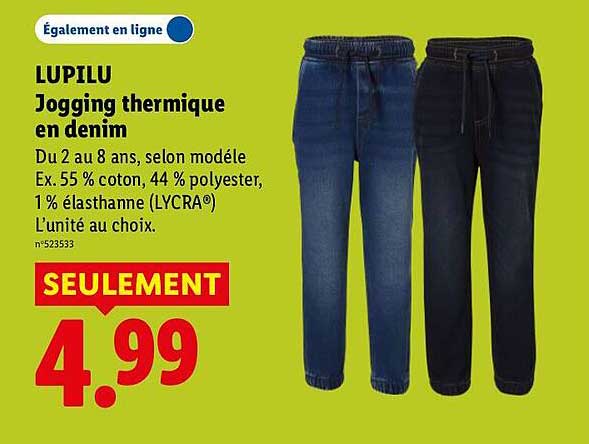 LUPILU Jogging thermique en denim